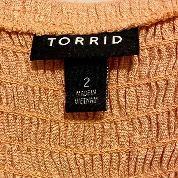 Torrid Peach Rayon Slub Ruffle Strap Tiered Maxi Dress - Size 2X - 18-20 - NWOT! - Picture 8 of 10